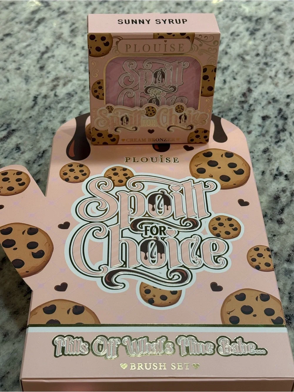 Spoilt For Choice Bronzer & Brush Set - Pink & Brown Packaging. New in Box